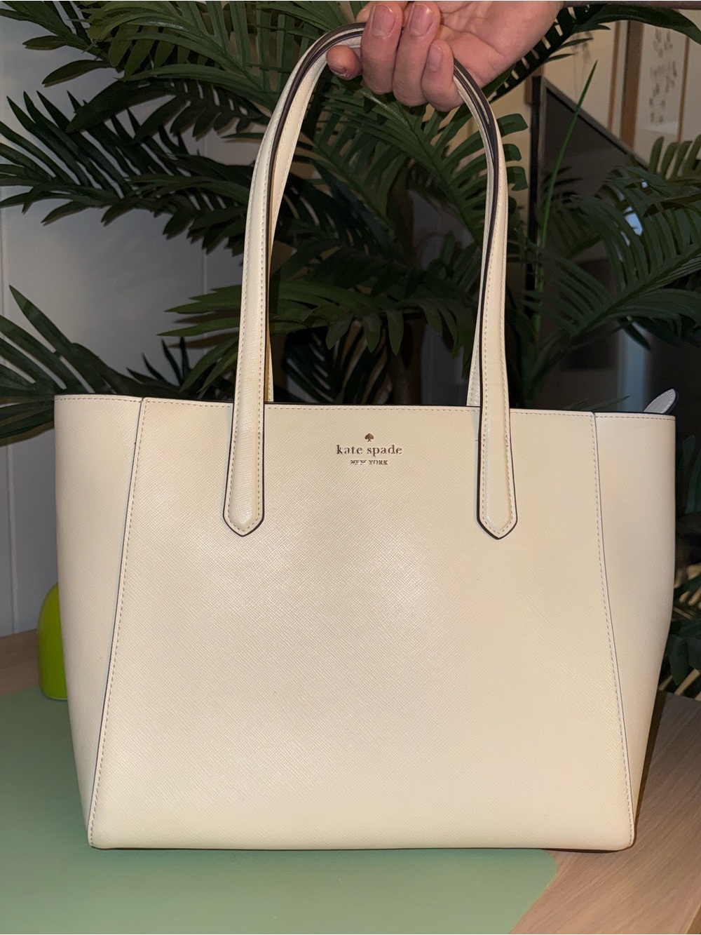 Kate Spade Cream Saffiano Leather Tote